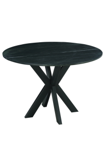 Eettafel rond marmer - ø90x77 - Zwart - Marmer/metaal