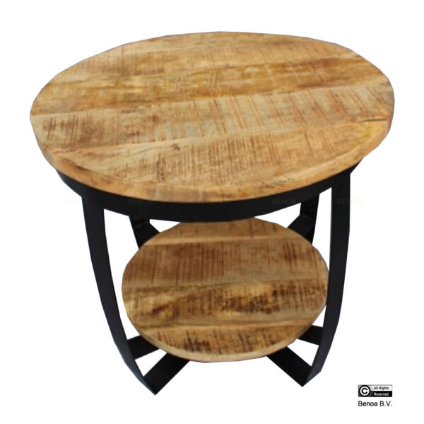 Iron Paras Sidetable Wooden Top 60 foto 1