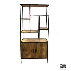 Iron & Wooden 2 Door Bookshelf 85