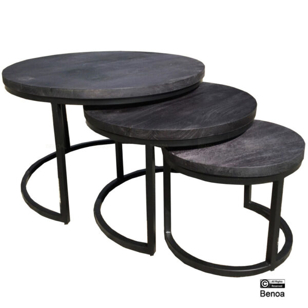 Coffee Table 3cm Top Black (Set of 3) foto 1