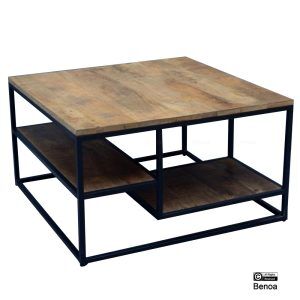 Houten IJzeren Salontafel 70