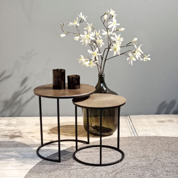 Antique Brass Side Table 46/52 foto 1