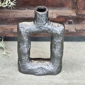 Antique Lead Rectangular Vase 14