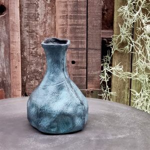 Blauwe patina decoratieve vaas