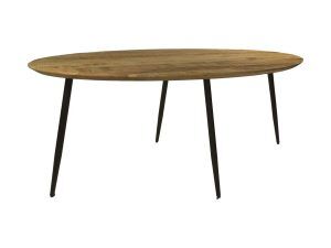 Tafel Bern ovaal swiss edge -  180x100x76 - Naturel/zwart - Mangohout/metaal