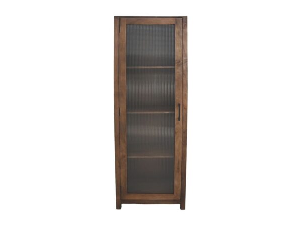 Vitrine kast met glas – 60x40x180 – Naturel – Mangohout/glas foto 1