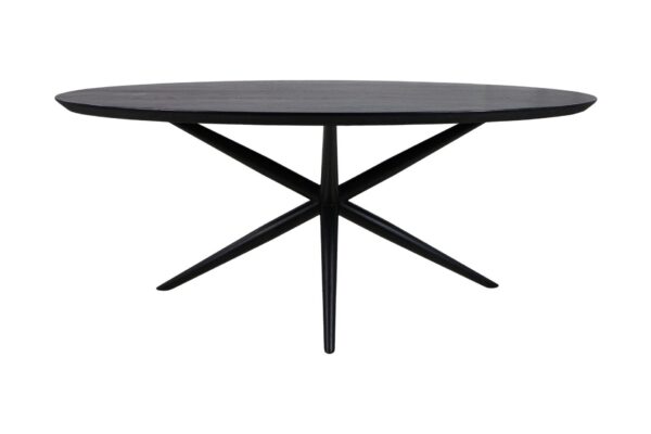 Eettafel Zurich ovaal – 180x100x76 – Zwart – Acaciahout/metaal foto 1