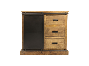 Sideboard Melbourne - 95x45x90 - Naturel/zwart - Mangohout/metaal