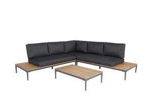 COLOMBUS LOUNGE CORNER SET  -  DARK ANTHRACITE - DARK GREY