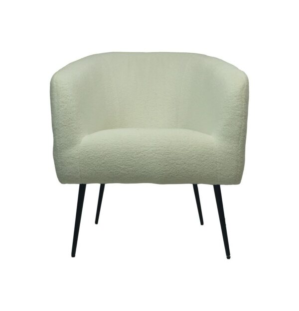 Fauteuil – 77x68x83 – Wit/zwart – Bouclé foto 1