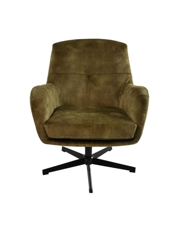 Fauteuil Cleveland – 75x73x88 – Groen/zwart – Adore/metaal foto 1