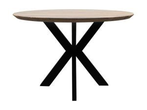 Eettafel Zurich rond - ø120x76 - Oakland tafelpoten - Acaciahout/metaal