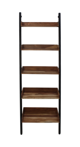 Decoratieve ladder - powdercoated black - acacia