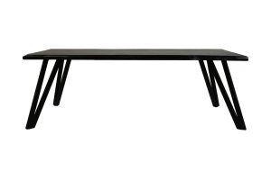 Tafel live edge - 220x100x77 - Zwart - Acaciahout/metaal