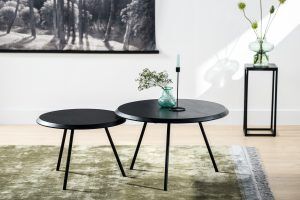 Salontafel rond, set van 2, B340 zwart