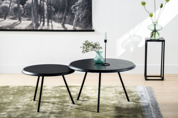 Salontafel rond, set van 2, B340 zwart foto 1