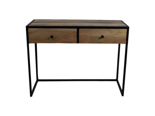 Console tafel Dublin – 100x45x75 – Mangohout/ijzer – Naturel/zwart foto 1