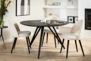 Eetkamertafel rond, 130 cm, M340 zwart