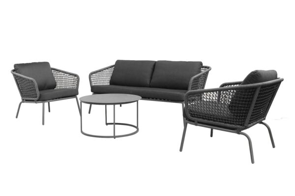 SONORA STACKABLE LOUNGE SET 4PCS  –  ANTHRACITE – DARK GREY foto 1