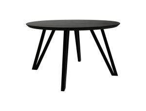 Tafel Zurich rond swiss edge - ø130x76 - Zwart - Acaciahout/metaal