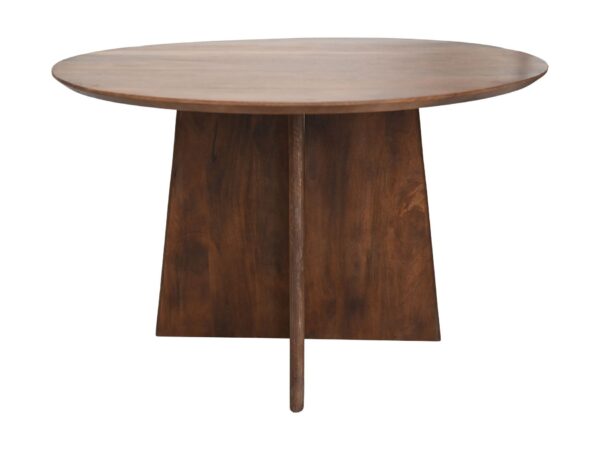 Ronde eettafel – 120x120x77 – Bruin – Mangohout foto 1