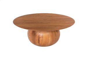 Salontafel Rond - Solid Hout - Rond Onderstel - 81x30 cm