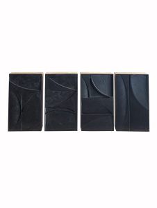 Wandkast Set Van 4 Met Kunst/Decoratie - Black 4x 28x15x48