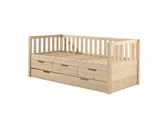 Deze FRITZ combinatie in milky pinebestaat uit een bed (90x200) met3 opberglades en bijhorend rolbed.