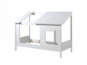 Deze Housebed-combinatie bestaat uit een house bed, wit dak en een rol lattenbodem 16l