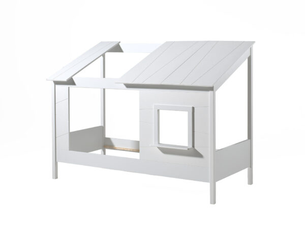 Deze Housebed-combinatie bestaat uit een house bed, wit dak en een rol lattenbodem 16l foto 1