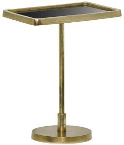 Rechthoekige Tafel Antique- Goud & Zwart Glas - 42,5x30x55 cm