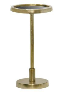 Ronde Tafel Antique - Goud & Zwart Glas - ø25x46 cm