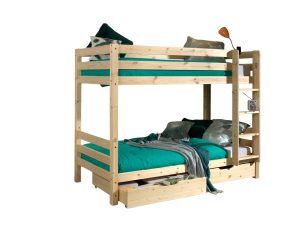 Deze PINO-combinatie bevat een stapelbed van 160 cm en 2 lades