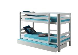 Deze PINO-combinatie bestaat uit een wit PINO stapelbed en een PINO rolbed 90x195cm wit