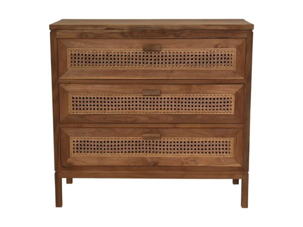 HSM Collection-Dressoir 3 La-90x42x85-Naturel-Rotan/Teak foto 1