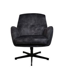 Fauteuil Cleveland - 75x73x88 - Grijs/zwart - Adore/metaal