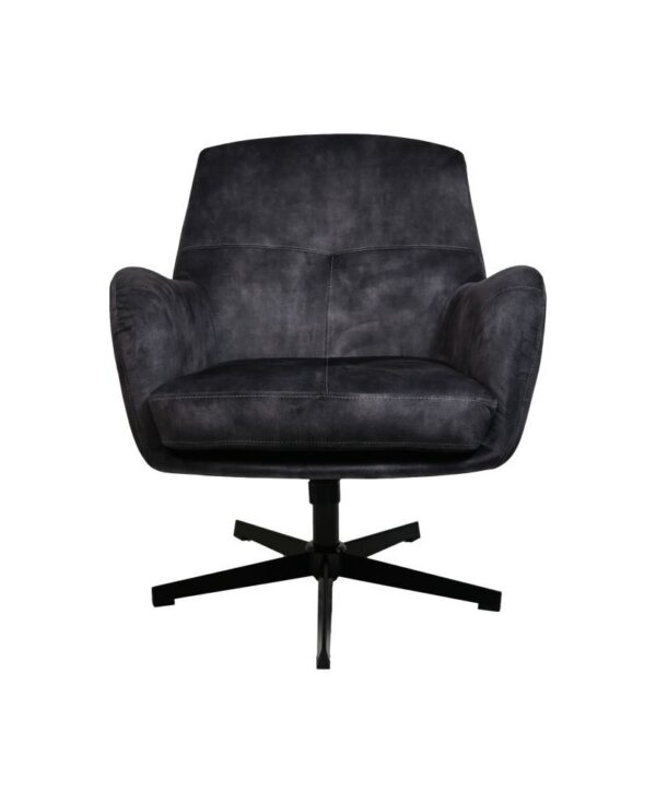 Fauteuil Cleveland – 75x73x88 – Grijs/zwart – Adore/metaal foto 1