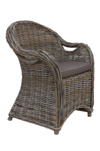 Armstoel Parma - 65x65x87 - koboo grijs/mocca - rotan