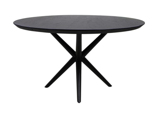 Ronde eettafel Zurich – ø130×75 – Zwart – Swiss edge – Acaciahout foto 1