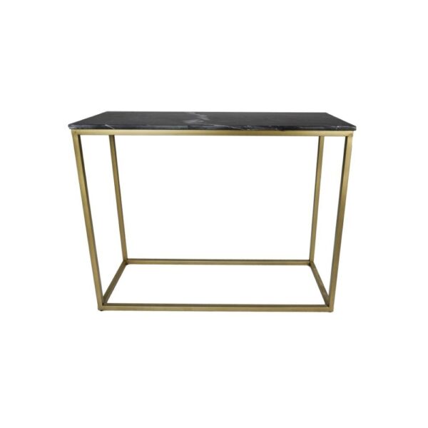 Console tafel Marseille – 100x35x75 – Zwart/goud – Marmer/metaal foto 1