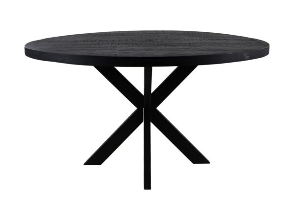 Ronde eettafel Melbourne – ø140×76 – Zwart – Mangohout/ijzer foto 1