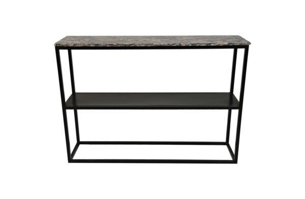 Console tafel Marseille – 120x32x85 – Bruin/zwart – Marmer/metaal foto 1