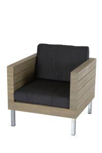 ZEELAND LOUNGE STOEL - HOUT ACACIA ZACHTGRIJS