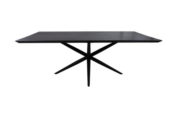 Eettafel Zurich rechthoekig – 200x100x76 – Zwart – Acaciahout/metaal foto 1