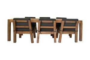 Tuinset eettafel Aruba 6 personen - 260x100x76 - Naturel/donkergrijs - Teak