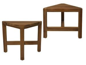 Decoratieve hoek krukjes - 38x20x32 - Naturel - Teak - Set van 2