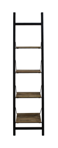 Decoratieve ladder - mangohout/ijzer - powdercoated black