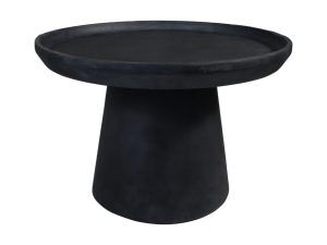 HSM Collection-Ronde Bijzettafel Drum-60x60x40-Zwart-Mango