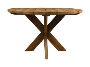 Tuintafel rond met kruispoot - ø125x75 - Naturel - teak