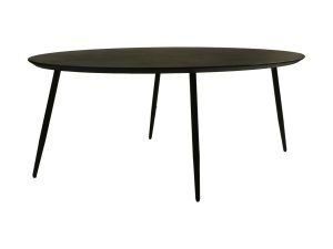 Tafel Zurich ovaal swiss edge - 180x100x76 - Zwart  - Acaciahout/metaal